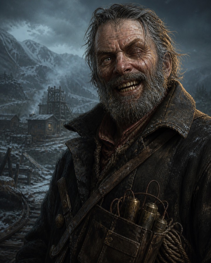 Boomstick Bob, a scarred frontier demolitionist